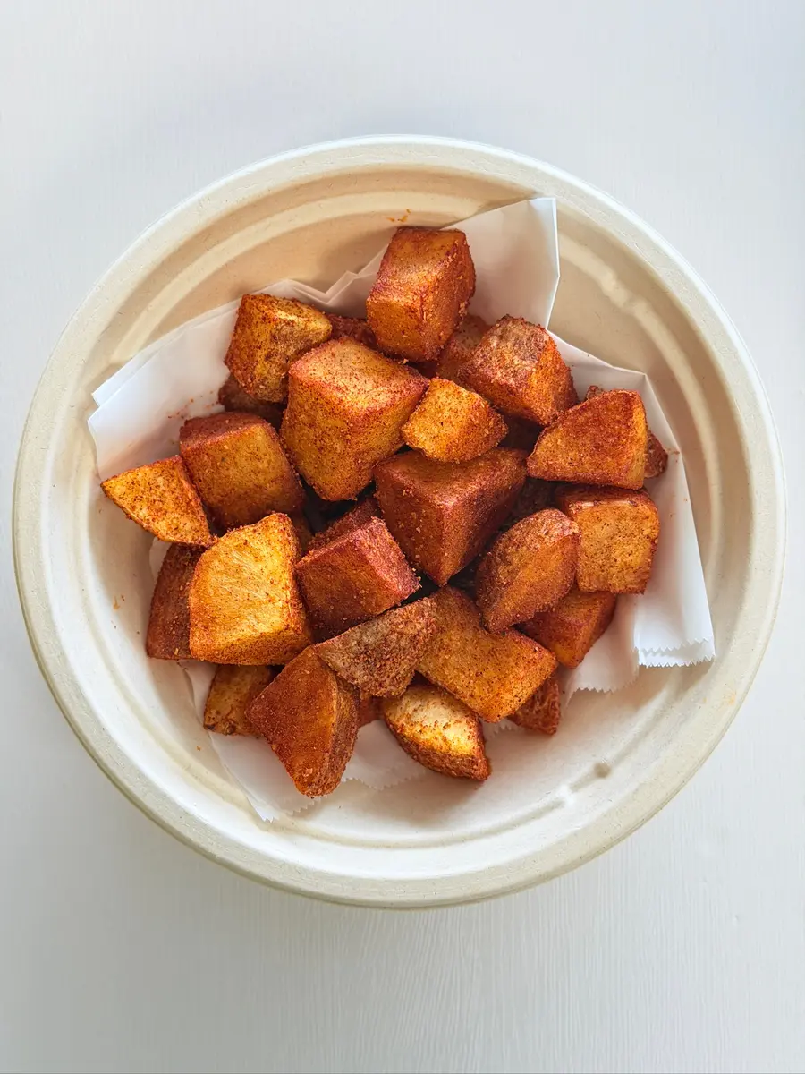Crispy seasoned potatoes at Fil Fil Mediterranean in Homer Glen, IL.